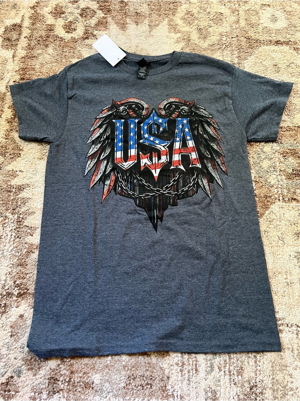Gildan Dark Gray USA Eagle Graphic Tee